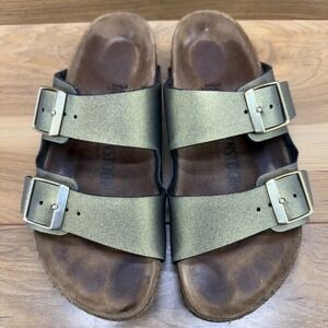 Birkenstock Arizona Sandals Womens 5 N EU 36 Gold Metallic